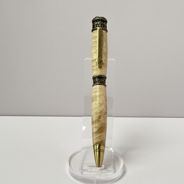 Hand Turned Boxelder Burl Wood, Faith Hope Love Christianity Pen
