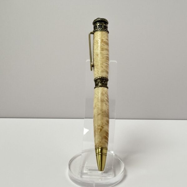 Hand Turned Boxelder Burl Wood, Faith Hope Love Christianity Pen - Image 2