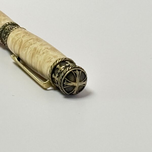 Hand Turned Boxelder Burl Wood, Faith Hope Love Christianity Pen - Image 5