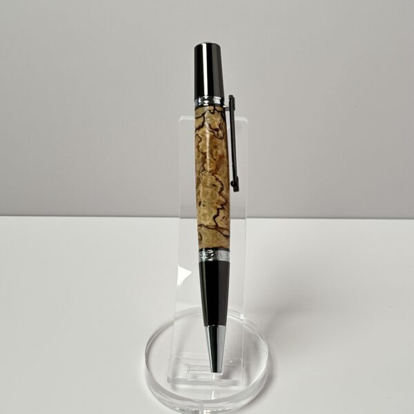 Hand Turned Spalted Maple Burl Wood, Everyday Carry Twist Pen - Image 4