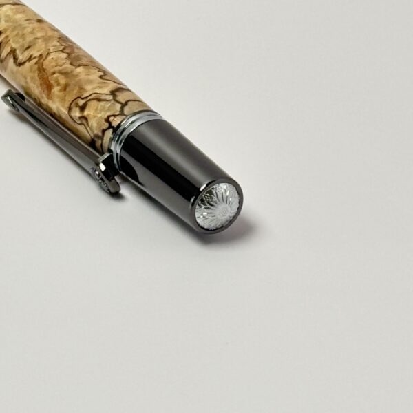 Hand Turned Spalted Maple Burl Wood, Everyday Carry Twist Pen - Image 5