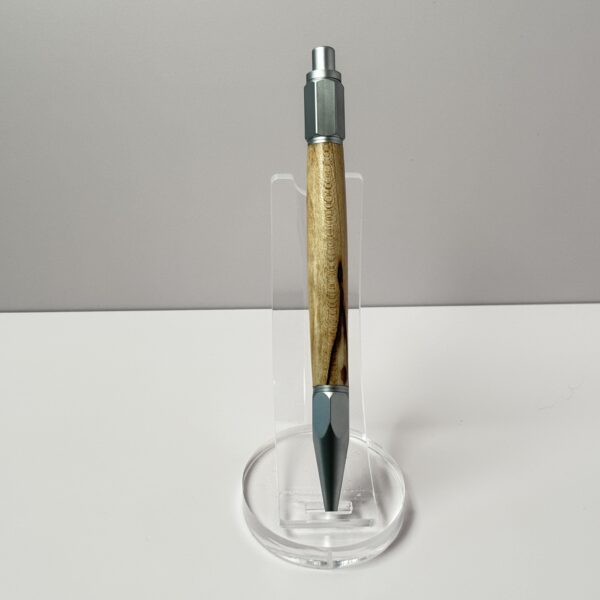 Hand Turned Spalted Maple Wood, Everyday Carry Click Pen - Image 3