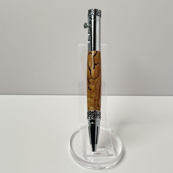 Hand Turned Spalted Maple Wood, Gearshift Action Car and Racing Themed Pen - Image 2