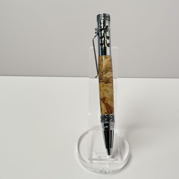 Hand Turned Spalted Maple Burl Wood, Gearshift Action Car and Racing Themed Pen - Image 6