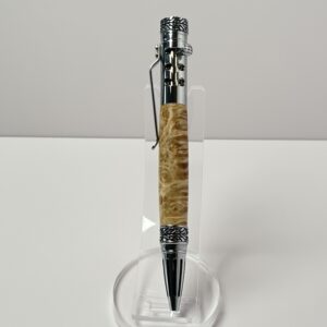 Hand Turned Boxelder Burl Wood, Gearshift Action Car and Racing Themed Pen
