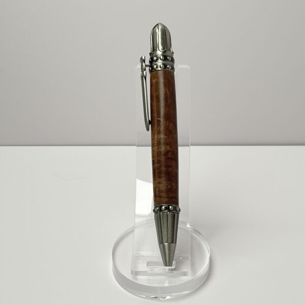 Hand Turned Chechen Burl, Excalibur and Knight Themed Pen - Image 2