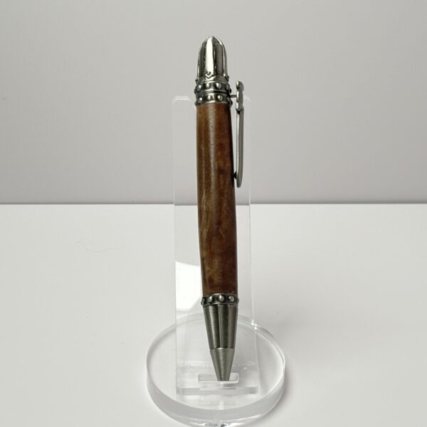 Hand Turned Chechen Burl, Excalibur and Knight Themed Pen - Image 4