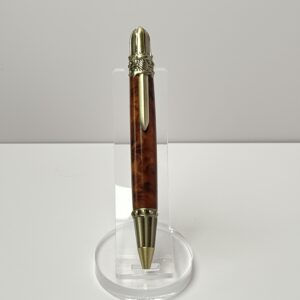Hand Turned Thuya Burl Wood, Excalibur and Knight Themed Pen