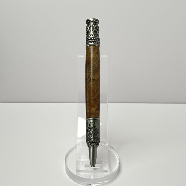 Hand Turned Chechen Burl Wood, Nautical and Sailing Themed Pen - Image 3