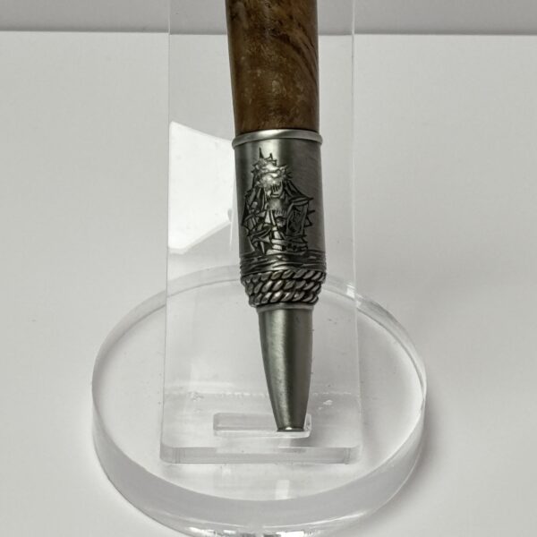 Hand Turned Chechen Burl Wood, Nautical and Sailing Themed Pen - Image 5