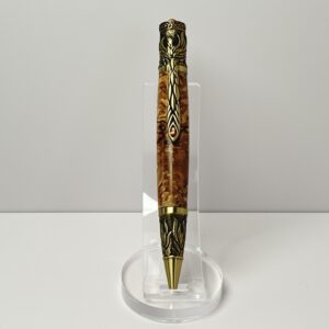 Hand Turned Spalted Maple Burl Wood, Phoenix Rising from the Ashes Themed Pen