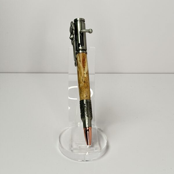 Hand Turned Ash Wood, Deer Hunter Bolt Action Pen - Image 5