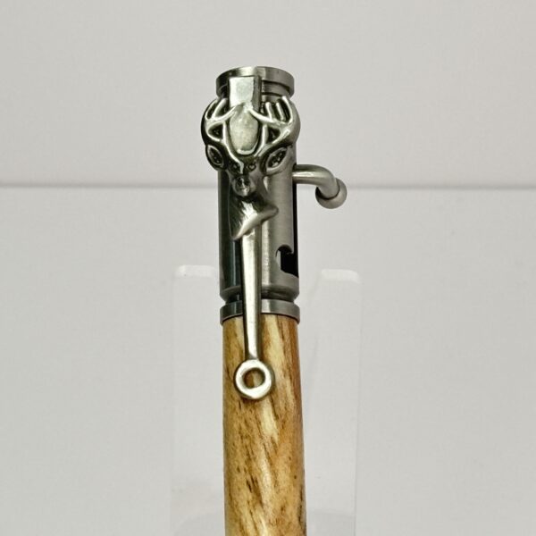 Hand Turned Ash Wood, Deer Hunter Bolt Action Pen - Image 2