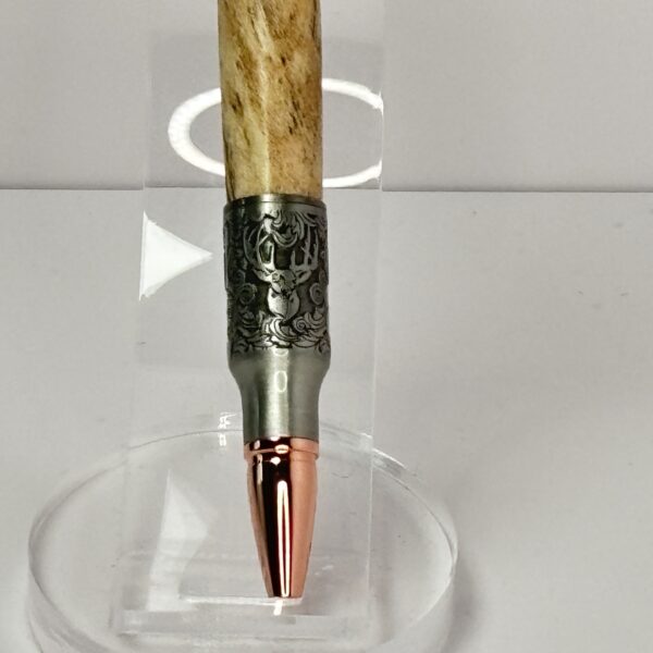 Hand Turned Ash Wood, Deer Hunter Bolt Action Pen - Image 3