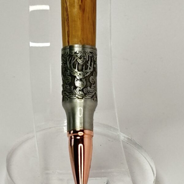 Hand Turned Jack Daniel's Barrel Wood, Deer Hunter Bolt Action Pen - Image 3