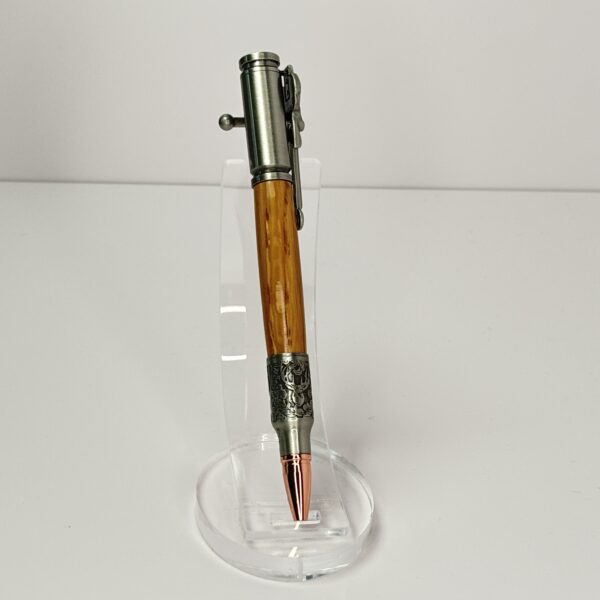 Hand Turned Jack Daniel's Barrel Wood, Deer Hunter Bolt Action Pen - Image 6