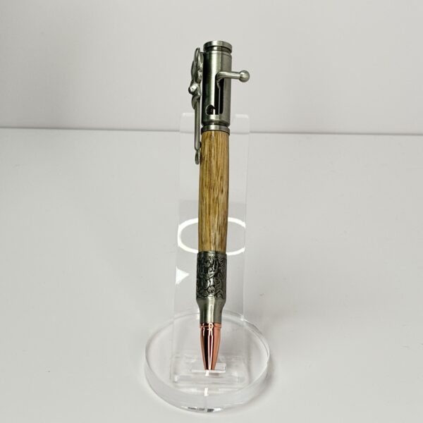 Hand Turned Oak Wood, Deer Hunter Bolt Action Pen - Image 2