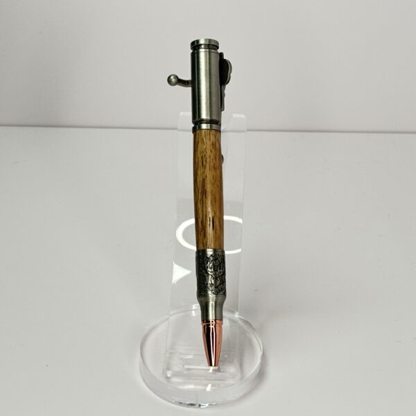 Hand Turned Oak Wood, Deer Hunter Bolt Action Pen - Image 3