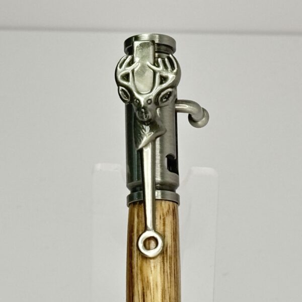 Hand Turned Oak Wood, Deer Hunter Bolt Action Pen - Image 4