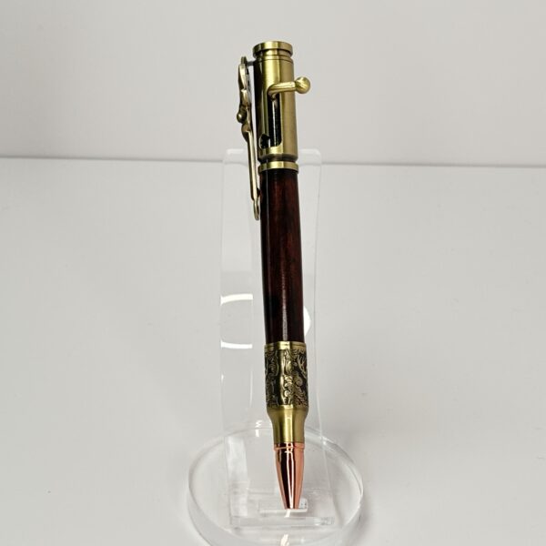 Hand Turned Pau Santo Wood, Deer Hunter Bolt Action Pen - Image 4