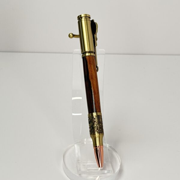 Hand Turned Pau Santo Wood, Deer Hunter Bolt Action Pen - Image 5