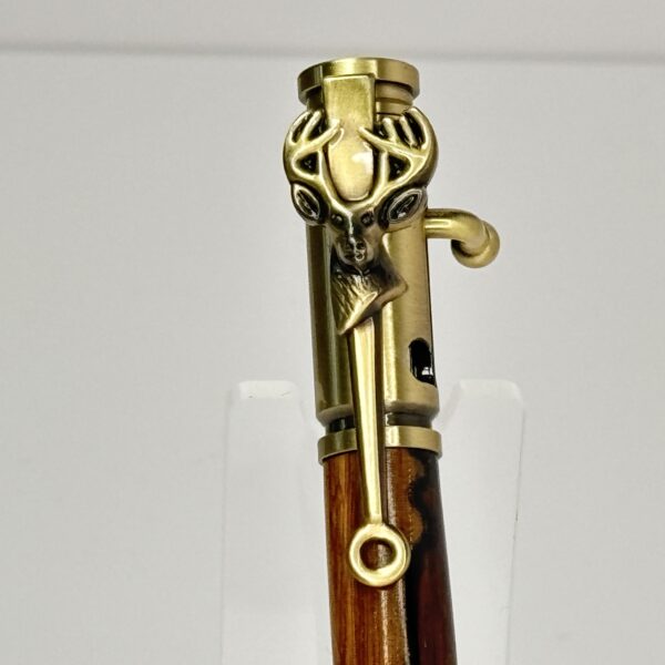 Hand Turned Pau Santo Wood, Deer Hunter Bolt Action Pen - Image 2