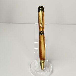 Hand Turned Bethlehem Olive Wood; Faith Hope Love Christianity Pen