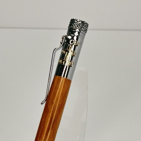 Hand Turned Olive Wood, Gearshift Action Car and Racing Themed Pen - Image 2
