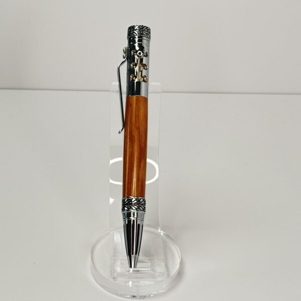 Hand Turned Olive Wood, Gearshift Action Car and Racing Themed Pen