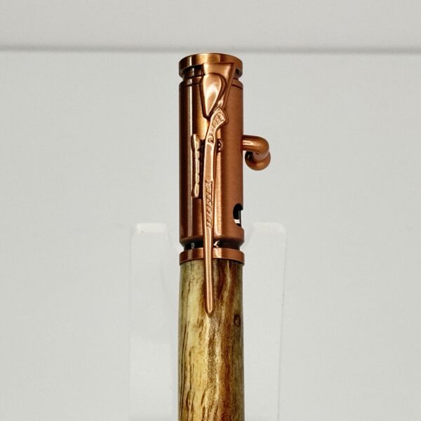 Hand Turned Maple Wood, Bolt Action Hunting Rifle Themed Pen - Image 2