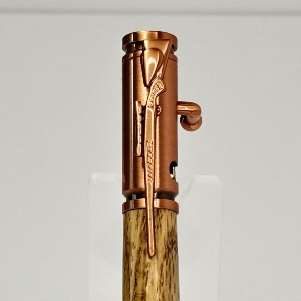 Hand Turned Oak Wood, Bolt Action Hunting Rifle Themed Pen - Image 2