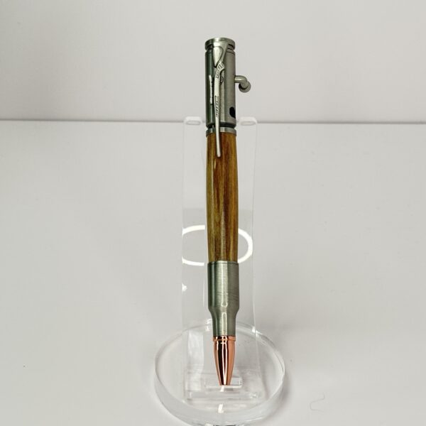 Hand Turned Spalted Boxelder Wood, Bolt Action Hunting Rifle Themed Pen
