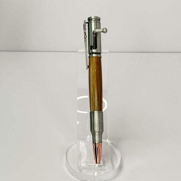 Hand Turned Spalted Boxelder Wood, Bolt Action Hunting Rifle Themed Pen - Image 4