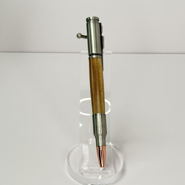 Hand Turned Spalted Boxelder Wood, Bolt Action Hunting Rifle Themed Pen - Image 5