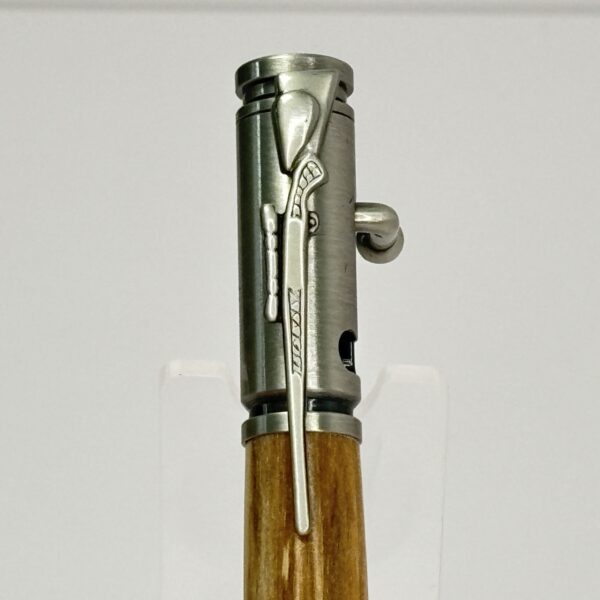 Hand Turned Spalted Boxelder Wood, Bolt Action Hunting Rifle Themed Pen - Image 2