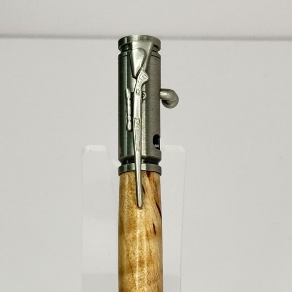 Hand Turned Black Locust Wood, Bolt Action Hunting Rifle Themed Pen - Image 2
